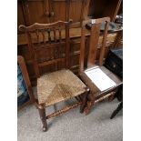 2 Early oak chairs