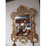 Gilt Chippendale style mirror