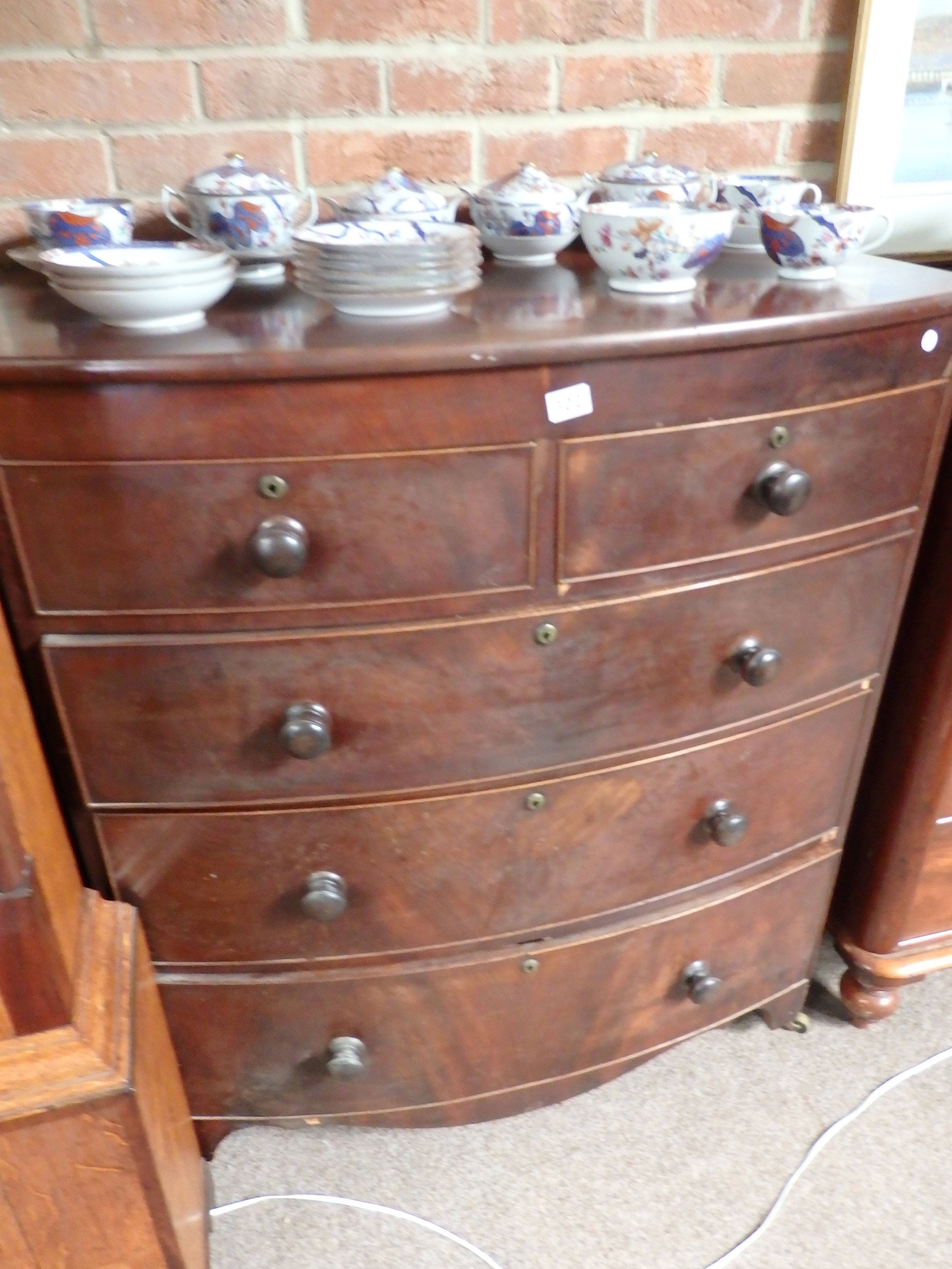 Victorian mahogany bow fronted chest