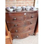 Victorian mahogany bow fronted chest
