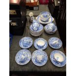 Victorian blue and white coffee set