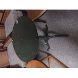 Green painted tripod table