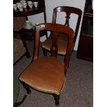 2 Victorian mahogany dining chairs