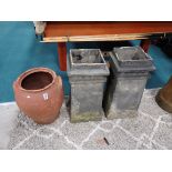 2 Chimney pots and terracotta pot