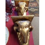 Pair of Gilt Rams Heads