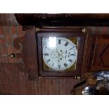 Oak inlaid longcased clock with painted face Wm Tasker Banbury