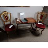 2 gilt painted hall chairs