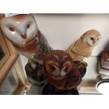 3 Owl figures