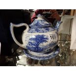 Cauldon tea pot on stand