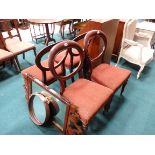 4 Victorian balloon back chairs