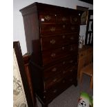 Mahogany chest on chest