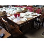 Oak dining table and 4 chairs 750 x 1.4 x 800