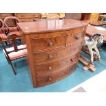 Victorian mahogany bow front chest