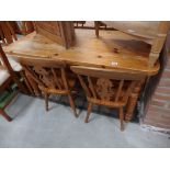 Pine dining table and 4 chairs