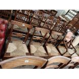 4 Rush seated country chairs