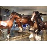 3 horses (Beswick, Doulton)