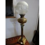 Brass Oil lamp 88cm ht