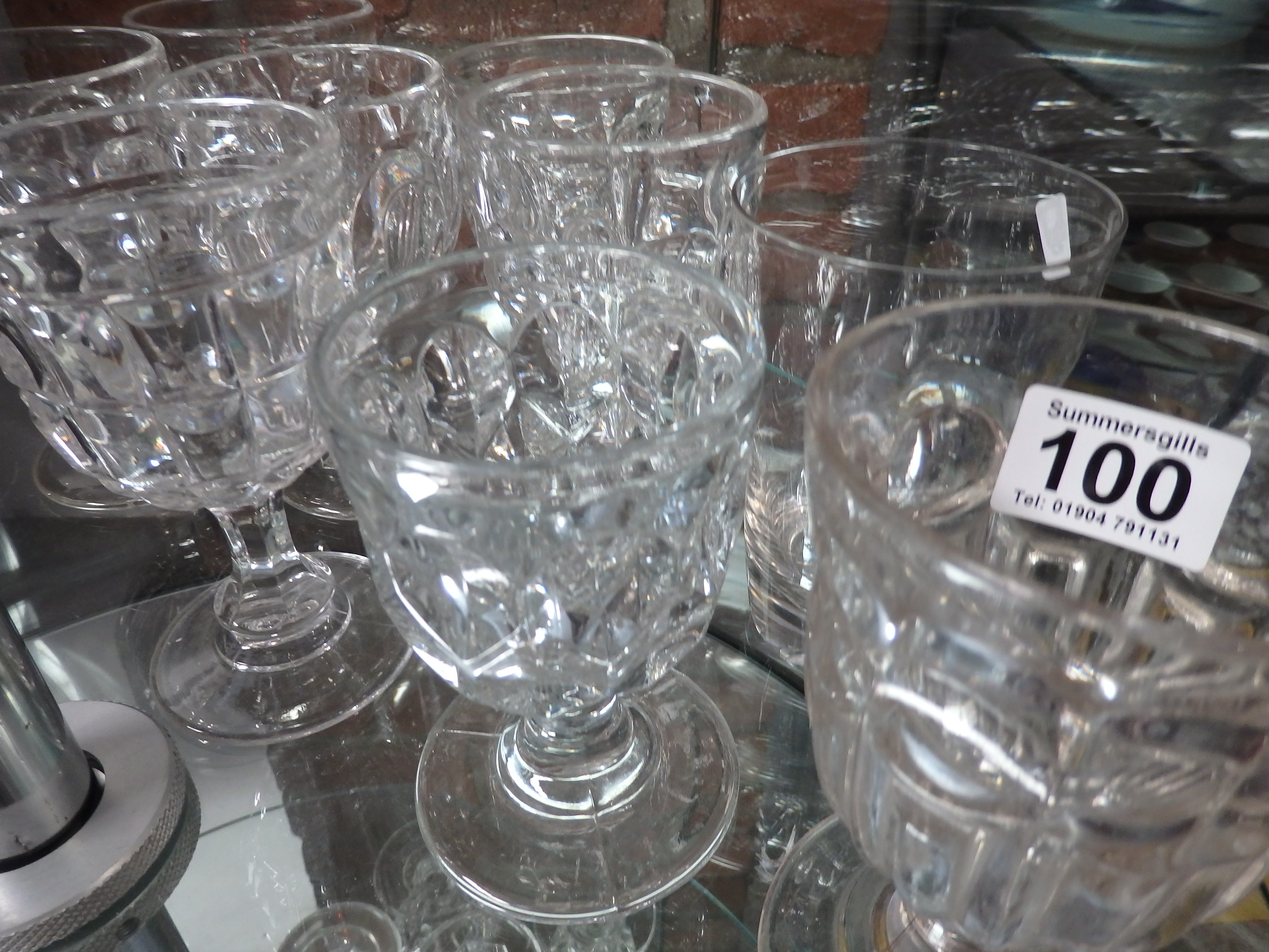 9 Victorian glass goblets