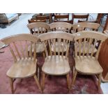 6 Pine dining chairs