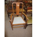 Edwardian inlaid arm chair