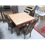 Drawer leaf dining table and chairs