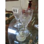 Pair of Georgian wine glasses