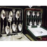 Set of 6 teaspoons and 6 grapefruit spoons