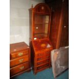 Repro. Yew bureau/bookcase