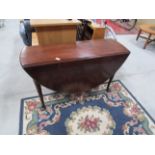 Mahogany drop leaf table with pad feet