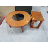 Teak nest of tables and coffee table