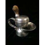 ARTHUR & JOHN ZIMMERMAN, CIRCA 1900, A RARE HALLMARKED SILVER SHAVING MUG With a domed hinged