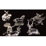 SWAROVSKI COLLECTOR'S SOCIETY CRYSTAL, A COLLECTION OF FIVE FIGURES To include Pegasus, annual