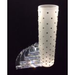 SWAROVSKI CRYSTAL, SELECTION OF CYLINDRICAL VASE Frosted cylinder set with crystals and clear