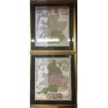 A PAIR OF 19TH/20TH CENTURY MAPS OF SCOTLAND, ENGLAND AND WALES Framed and glazed. (67cm x 74cm)