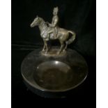 AFTER ANTONIO CANOVA, A BRONZE SCULPTURE OF A HORSEBACK SOLDIER Dressed in military uniform,