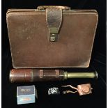 H.C. RYLAND & SON, 1916, A MKIV LEATHER CLAD BRASS TELESCOPE Sold together with a Circa 1949 Mycro