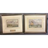 TWO 19TH CENTURY WATERCOLOURS Landscapes, marine scenes of Gibraltar, sailing boats on a choppy