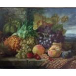 WILLIAM WAINWRIGHT, A 19TH CENTURY OIL ON CANVAS Still life, fruit, decorative gilt frame. (68.5cm x