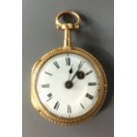 JACQUES JÉRÔME GUDIN, 1750 - 1789, A FRENCH YELLOW METAL VERGE POCKET WATCH Having a circular