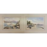 HENRY STRATTON BUSH, A 19TH CENTURY PAIR OF WATERCOLOURS Gibraltar, view from the rock, with