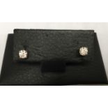 A PAIR OF 18CT WHITE GOLD AND DIAMOND STUD EARRINGS Brilliant cut diamonds claw set to post and