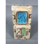 PAMELA NASH, A POTTERY 'CHIMNEY' VASE Of rectangular form and stylized decoration on a textured