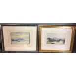 TWO 19TH CENTURY WATERCOLOURS Landscapes, 'Isle of Arran', signed lower right 'EMH 1864' and a