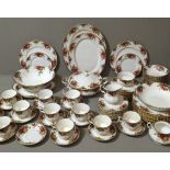 ROYAL ALBERT, CIRCA 1962, AN 'OLD COUNTRY ROSES' PATTERN PART DINNER SERVICE Comprising eleven large