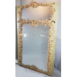 A LARGE AN IMPRESSIVE 18TH/19TH CENTURY FRENCH ROCOCO CARVED GILTWOOD AND GESSO MIRROR Carved with