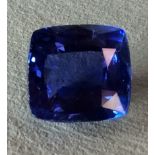 A LOOSE 4.39CT NATURAL BLUE CUSHION CUT SAPPHIRE With certificate of authenticity issued by the