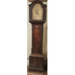 WOOLWICH, LONDON, A LATE 18TH CENTURY MAHOGANY LONGCASE CLOCK The painted arched dial with eight day