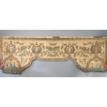 AN 18TH CENTURY EMBROIDERED PELMET Unframed. (approx 210cm x 70cm)