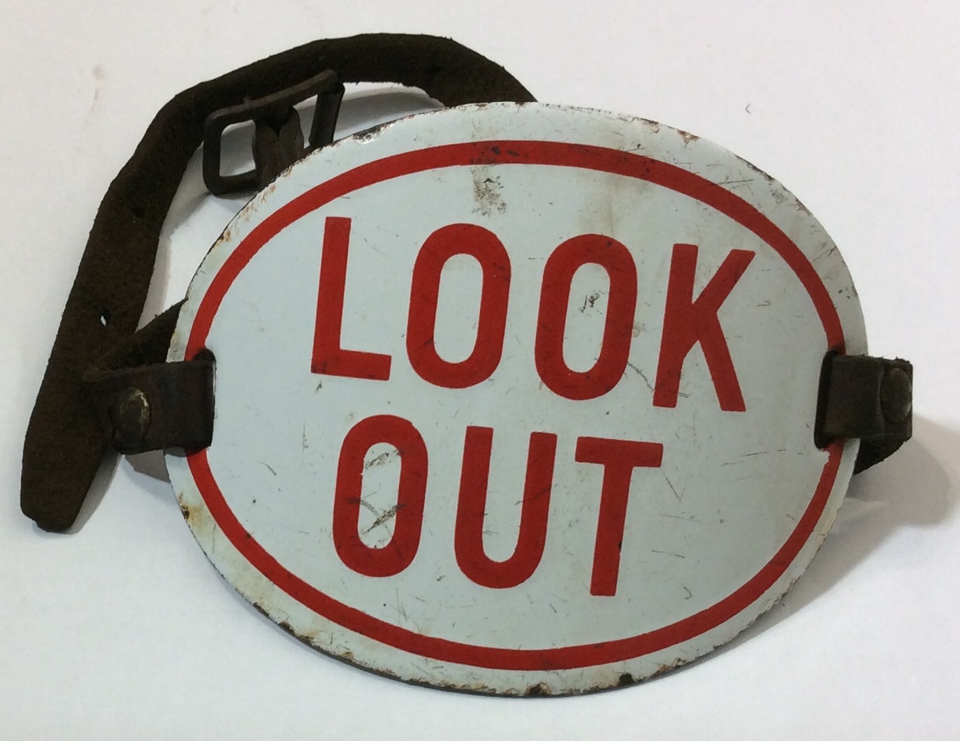 A WORLD WAR II BRITISH AIRRAID POLICE (ARP) LOOK OUT OVAL ARM BADGE With enamel lettering. - Image 2 of 4