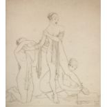 SIR WILLIAM RUSSELL FLINT, DRYPOINT ETCHING Ladies' disrobing, signed, framed and glazed. (33cm x